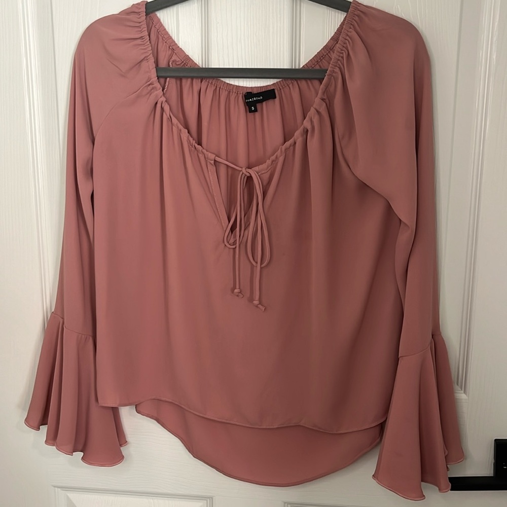 Olivaceous Blush Bell Sleeve Boho blouse